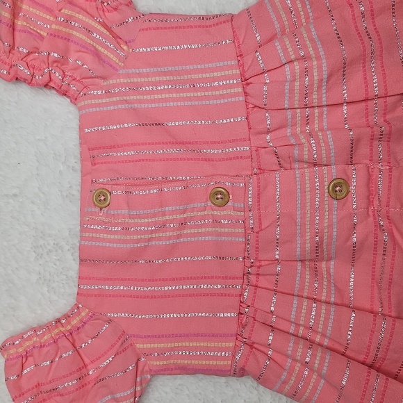 Penelope Mack Pink Striped Girl's Dress 12  Months - Picture 2 of 4